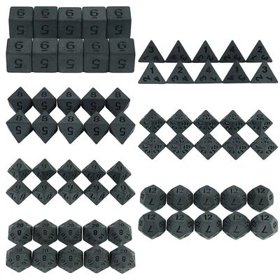 Schwarze Würfel D4-D20 Polyedrische Würfel Set Club Spiel Würfel 10 stücke Rolle Spielen Würfel