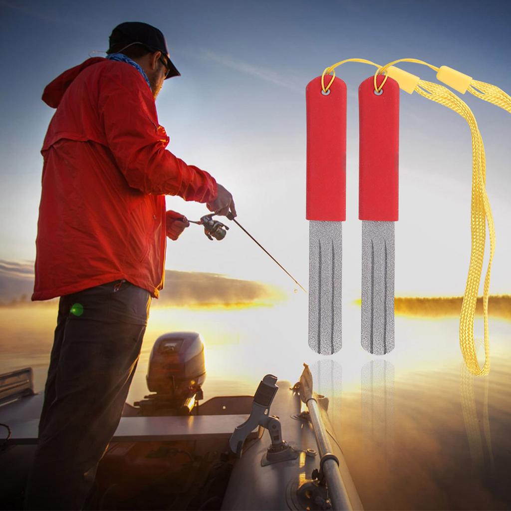 Fish Hook Hone Sharpener Double Side Fish Hook Grinding Stone Fishhook Sharpening Whetstone Diamond File Sharpening Tool