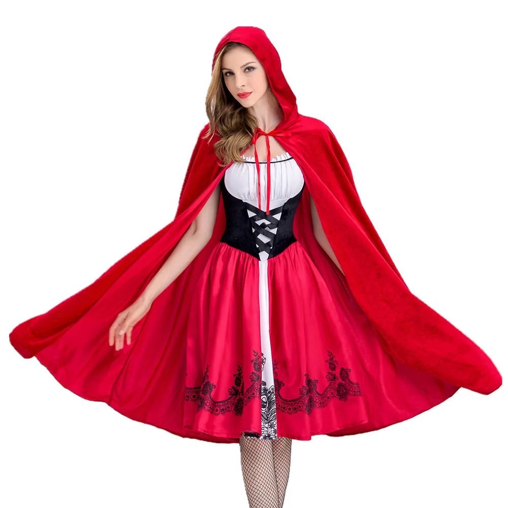 Little Red Riding Hood Modern Version of Stage Performance Clothing Shawl, Adult Girls Personality Cosplay Game Uniform