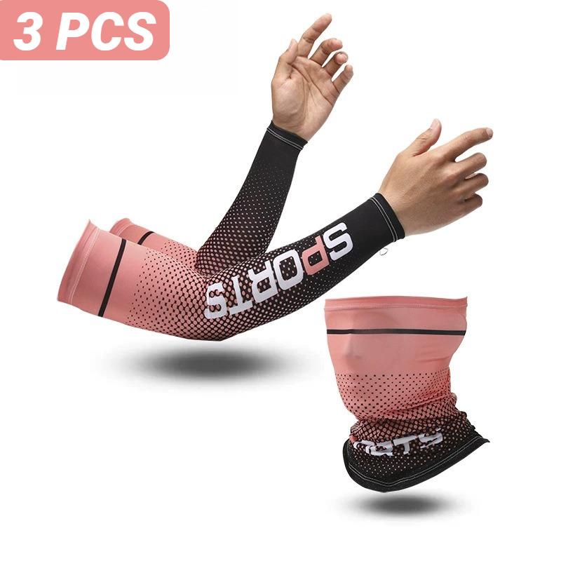 Durable And Safe 2Pcs Summer Fashio Sunscreen Ice Silk Sleeve Uv Sun Protection Cooling Anti-Slip Arm Sleeves Men Women Outdoor Sport Cycling