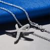 925 Sterling Silver 16-30 Inch Exquisite Starfish Zircon Pendant Necklace, Women's Wedding Accessories Gift, Fashionable Jewelry