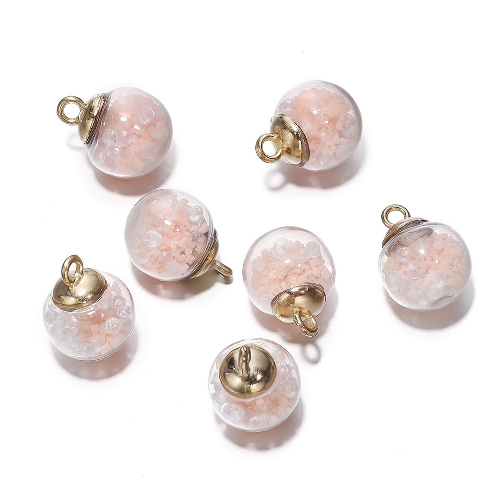 10Pcs Charms Luminous Transparent Glass Ball 16mm Pendants Crafts for DIY Earrings Necklace Jewelry Making Findings Accessories