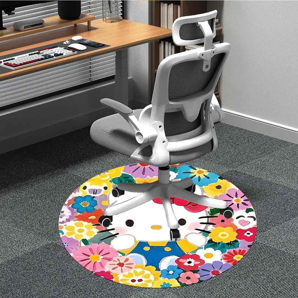 

1pc Hello Kitty Chair Carpet for Office Non-Slip,Machine Washable Rug for Office, Room - Holiday Decor - Machine Made yy251017219 80cm by 80cm