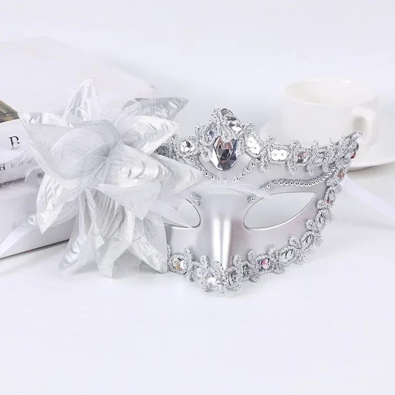 Halloween Princess Half Face Mask Masquerade Ball Lily Flower Mask Party Princess Sexy Dress Mask