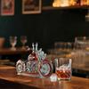 Whiskey Bottle Motorcycle Shape 11 Oz Novelty Glass Decanter 3d Engraving Creative For Men Motorcycle Rider/alcohol Lover Collector-jinmu3_siasd