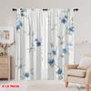 2D Flat Printing 2pcs Drapes Blue Floral Branches Watercolor 100% Polyester Fabric Without Electricity 0 Use for All Occasions