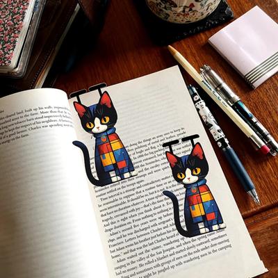 Niedliche Katzen Lesezeichen Acryl Kreativer Seitenmarker Lesegefährte Katzen Lesezeichen Geschenk für Leseratten Studenten Lehrer