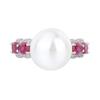Jewelry Copper Platinum Plated Simulation Color Treasure Inlaid Austrian Fritillary Pearl Temperament Women'S Ring 14Mm