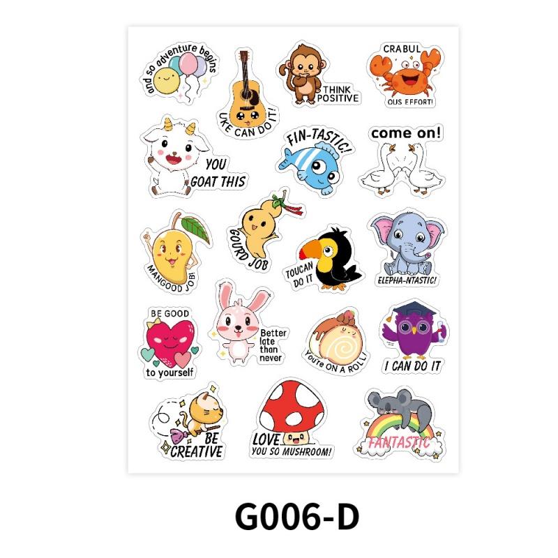 80Pcs Cute Animal Fruit Stickers Fun Encouragement Reward Stickers Teachers, Children Party Favors Scrapbook Decoration Waterproof Vinyl