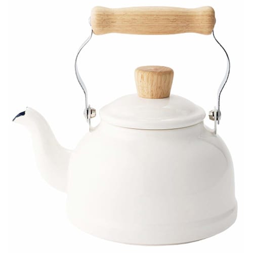 Fuji Enamel Kettle, 1.6L, White, Induction Compatible, Cotton, CTN-1.6K W