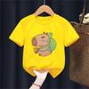 Summer Smiling Face Print Children's T-shirt Short-sleeved Pure Cotton Loose Basic Versatile Base Cool Simple Kid Girl Tees Tops