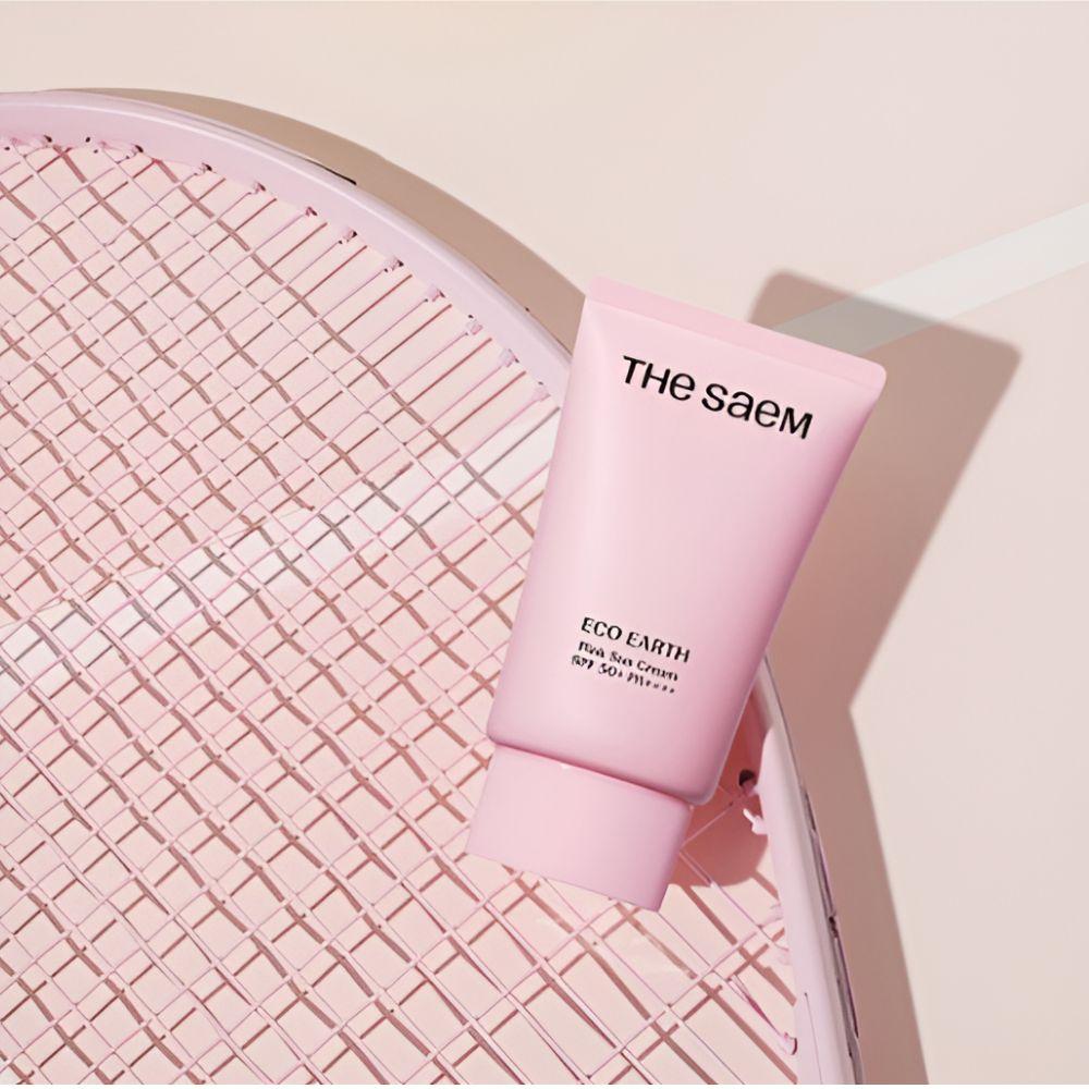The Saem Eco Earth Pink Sunscreen SPF50+ PA++++ 50g X3 Set Tone-Up Brightening Sun Cream