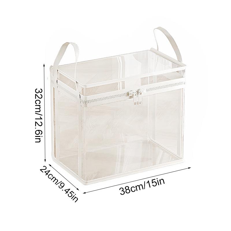 1/2pcs Storage Bag Dust-Proof Toy&Book Large Capacity PVC Multifunctional Storage Box Portable with Handle Foldable