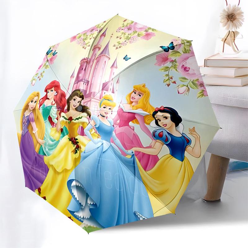 Princess Castle Themed Automatic Opening and Closing Umbrella, Brightly Colored 8-rib Portable Umbrella, Suitable for Men and Women, A Perfect Gift fo