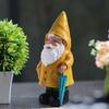 Garden Gnome Statue, Yellow Gnome with Umbrella, Outdoor Landscape Decoration, Garden, Courtyard, and Lawn Decor