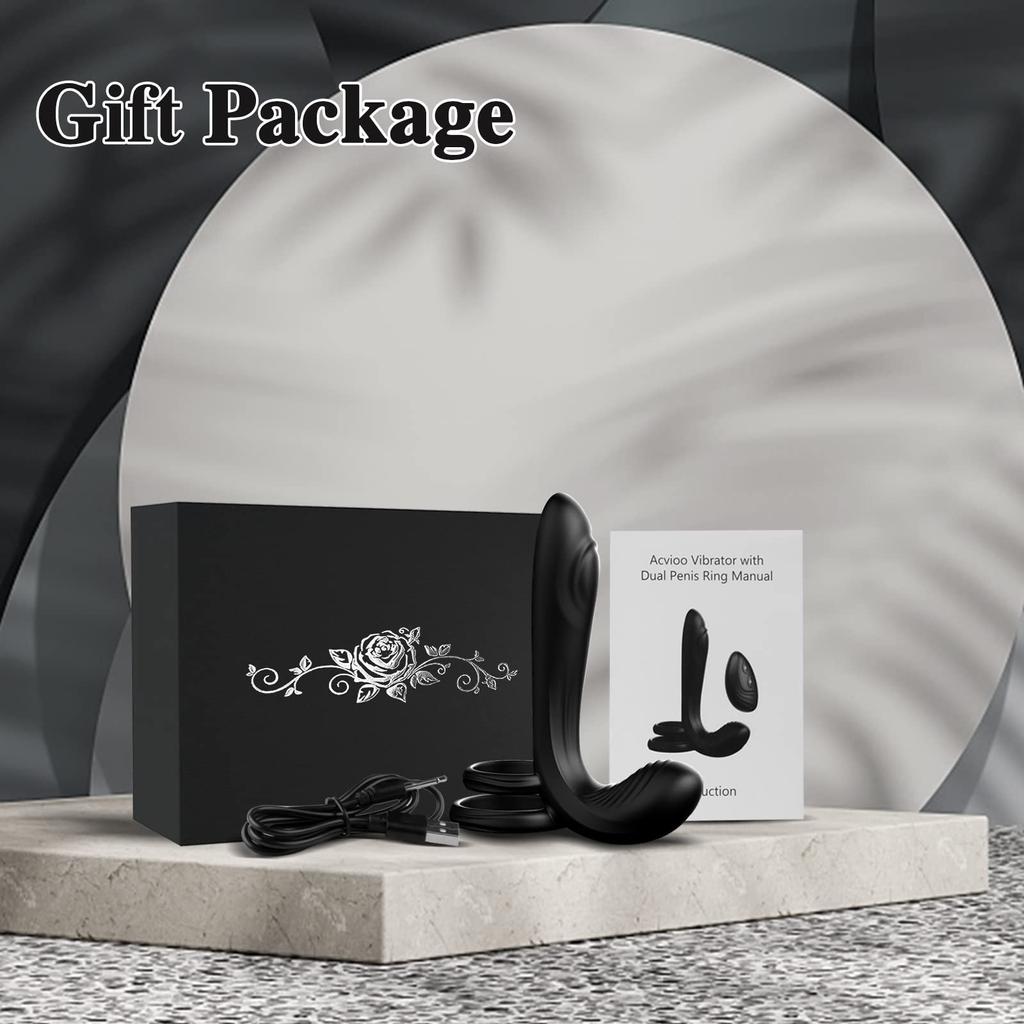Couple Vibrator with Dual Penis Ring 3 In 1 Vibrating Cock Ring  Adult Sex Toy with Remote Control for Men Women