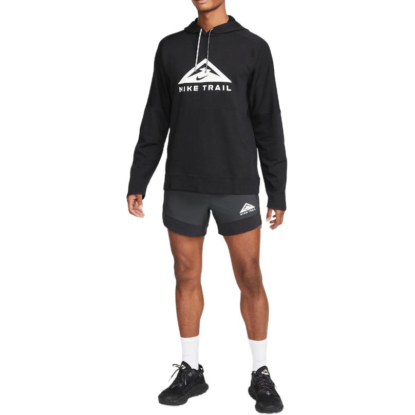 Nike Dri-Fit Trail Logo Print Hoodie Men Tops Black DV9325-010