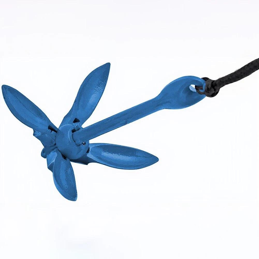 Folding Anchor Kit 1.5lb Carbon Steel with 30ft Nylon Rope Spring Hook Float and Storage Bag for Kayak Paddle Board