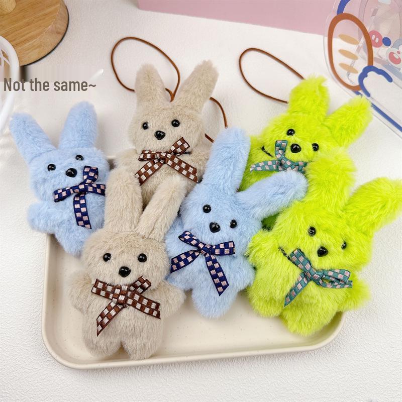 Broche Pingente Coelho de Pelúcia Longo-Orelhudo de Desenho Animado para Bolsas e Lenços