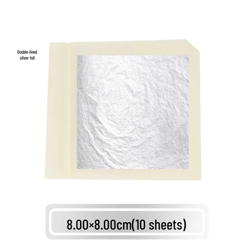 Pure 999 Silver Handicrafts: Single & Double Layer Silver Foil Paper Decor, Multiple Specifications Available