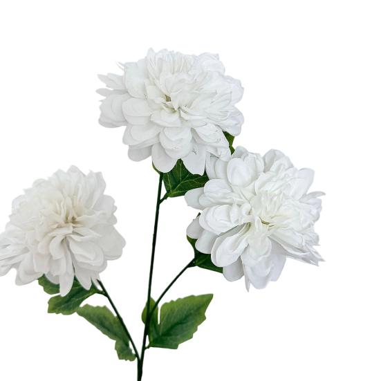 Durable Silk Fabric Flowers Artificial 3 Head Dahlia Flowers, Realistic Floral Arrangement, Props for Photography Adjustable Fake Home Decor