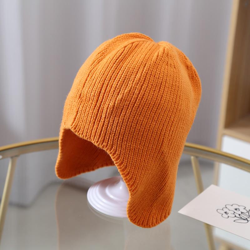 Autumn and Winter Children's Korean Solid Color Knitted Hat Baby Women Ins Versatile Thin Windproof Fashion Kid Hat Men