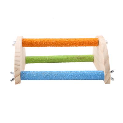 Bird Wooden Perch Wooden Platform Natural Wood Stand Toy Branch for Birds(Semicircle)