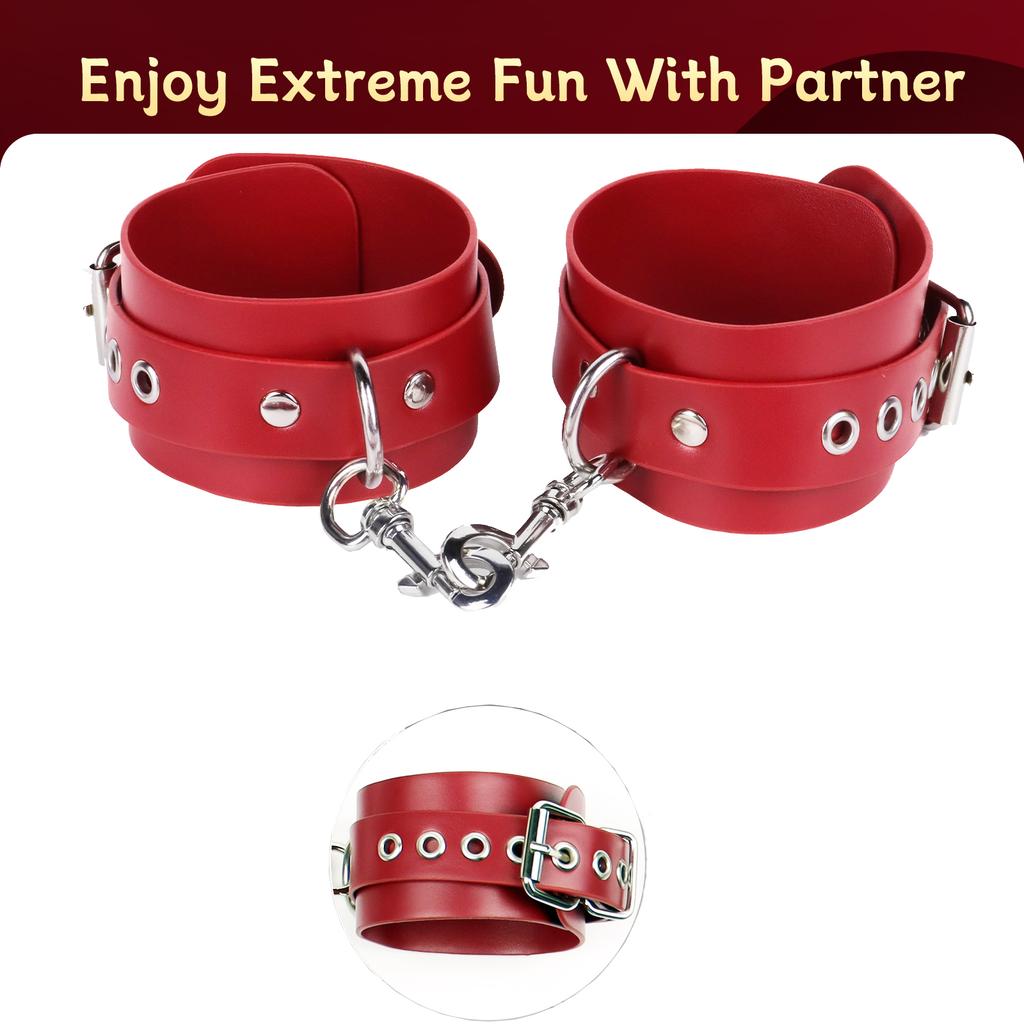 BDSM Bondage Neck to Wrist Restraints Set Leather Kits Sex Bondage Set Sex Games CouplesNeck