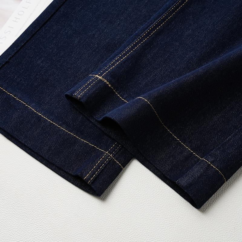 Jean rétro bleu foncé pour femme - Printemps/Automne 2025 Style ample à jambe droite