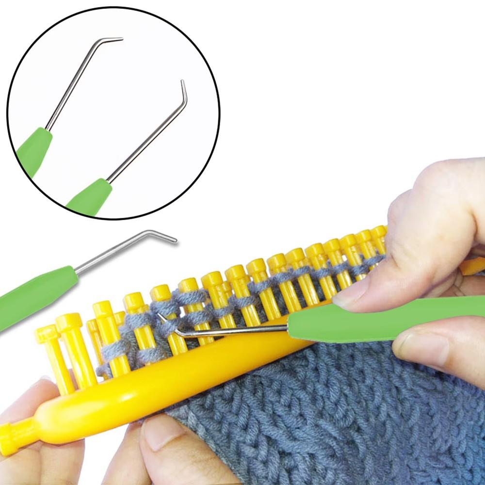 4/6/8PCS Crochet Needle Hooks Kit with Knitting Loom Hooks and Colorful Plastic Sewing Needles Loom Knit Hook Set