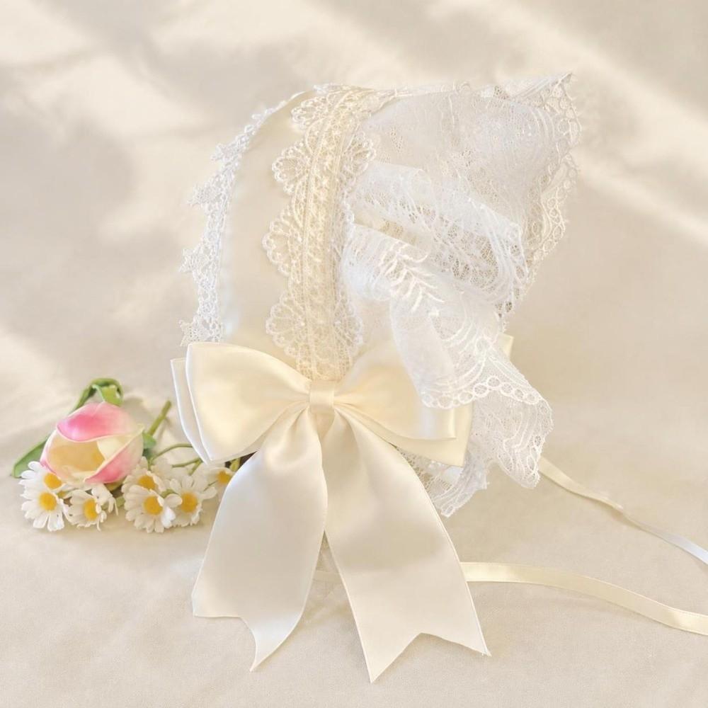 Ribbon Bow Cosplay Headpiece Lace Trim Anime Headband Lovely Lace Headband For Maid Costume
