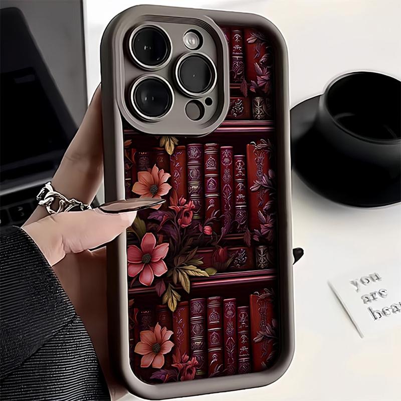 Buch Blume Trendiges Muster Handyhülle Für iPhone 17 Air 16 15 14 13 12 11 Pro Max iPhone X XS XR 16 PLUS Stoßfänger Süß Weiche Hülle