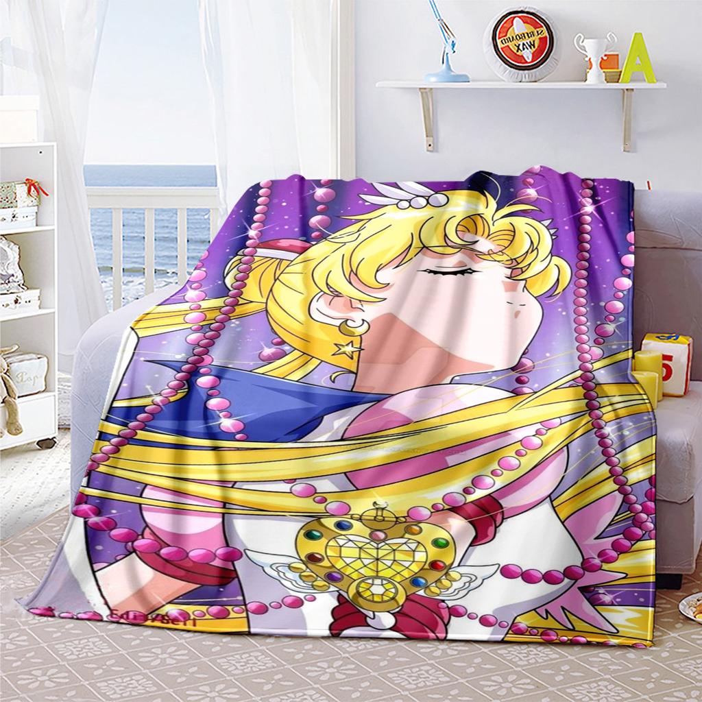 Japanese anime cute cartoon theme Sailor Moon Tsukino Usagi blanket suitable for home beds, sofa covers, office nap, outdoor warm blankets O8