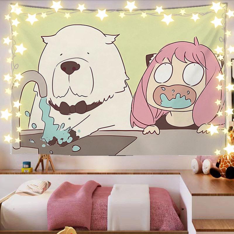 Spy X Family Ania Anime Wall Tapestry  Dormitory Bedroom Headboard Decorative Artwork for Fans