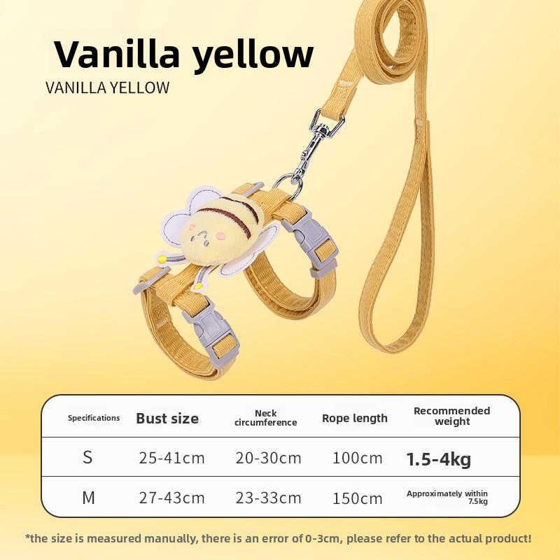 Cat Bee Leash, Anti-shedding I-shaped Adjustable Pet-specific Teddy Doll, Small Size