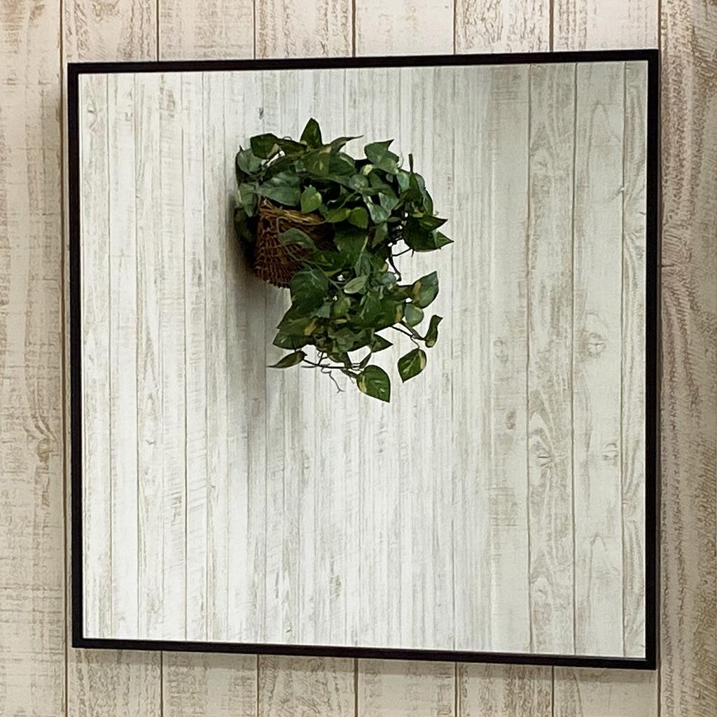 60 made in with a slim natural wood Dark brown Wall-mounted full-length mirror, square, cm, shatterproof, Japan, frame. (DBR) color.