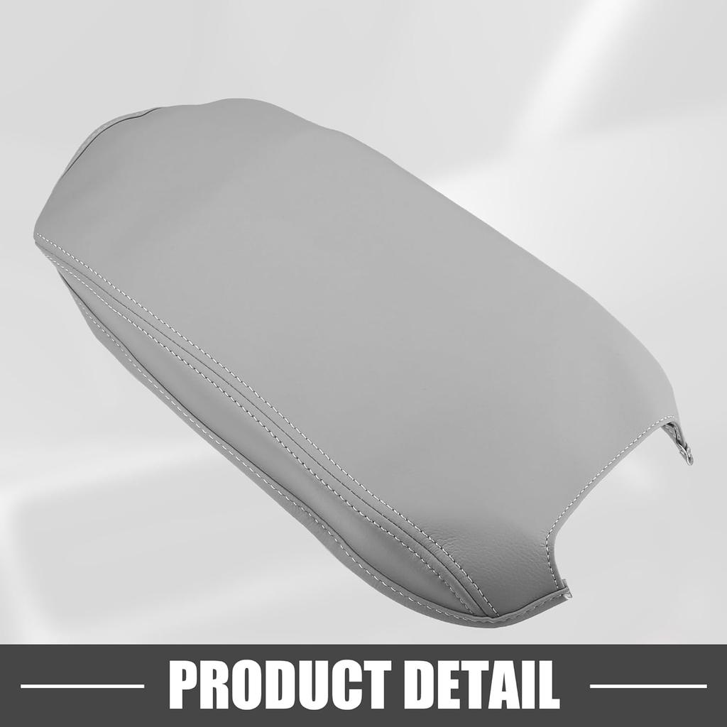 Car Center Console Armrest Cover 38.5x18.5cm Center Console Protect Cover for Toyota Camry Hybrid 2012-2017 Faux Leather Gray