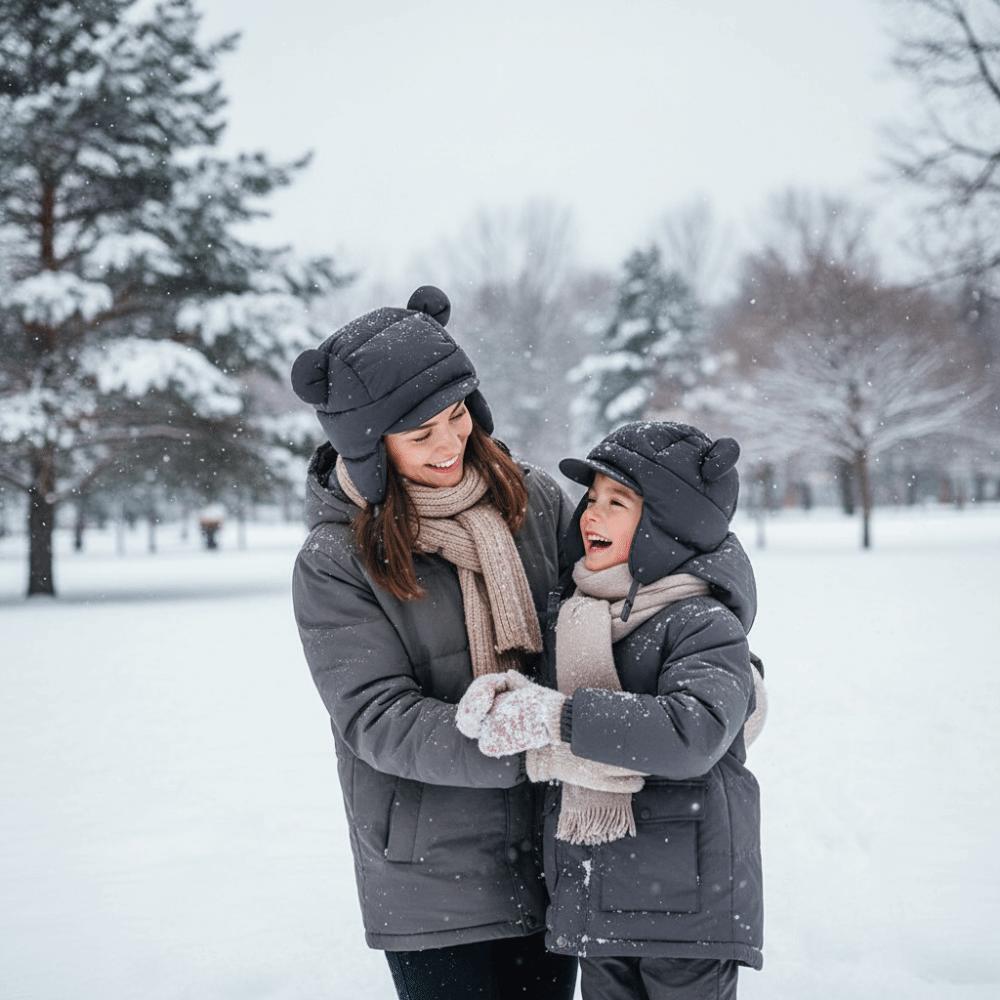 Balaclava Down Cotton Bomber Hat Cold Protection Pullover Cap Outdoor Warm Snowing Beanies  Unisex