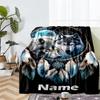Custom Name Wolf Theme Printed Blanket - Perfect for Couch, Bed, Travel & Outdoor Use | Machine Washable, Cozy & Durable.