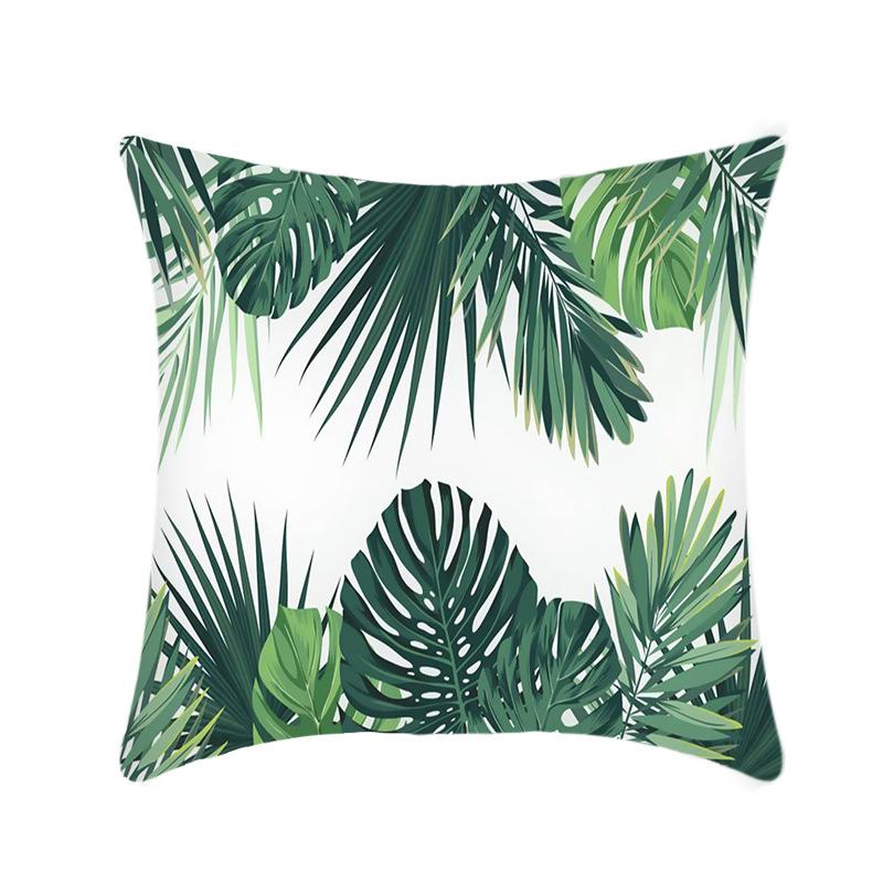 Plush Car Pillow Ins Simple Green Plant Sofa Living Room Pillow Case Home Cushion