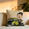 The Cartoon Mr Bean Square DoubleSided printed Pillow Case Bedroom Bedside Pillow Sofa Cushion Cover