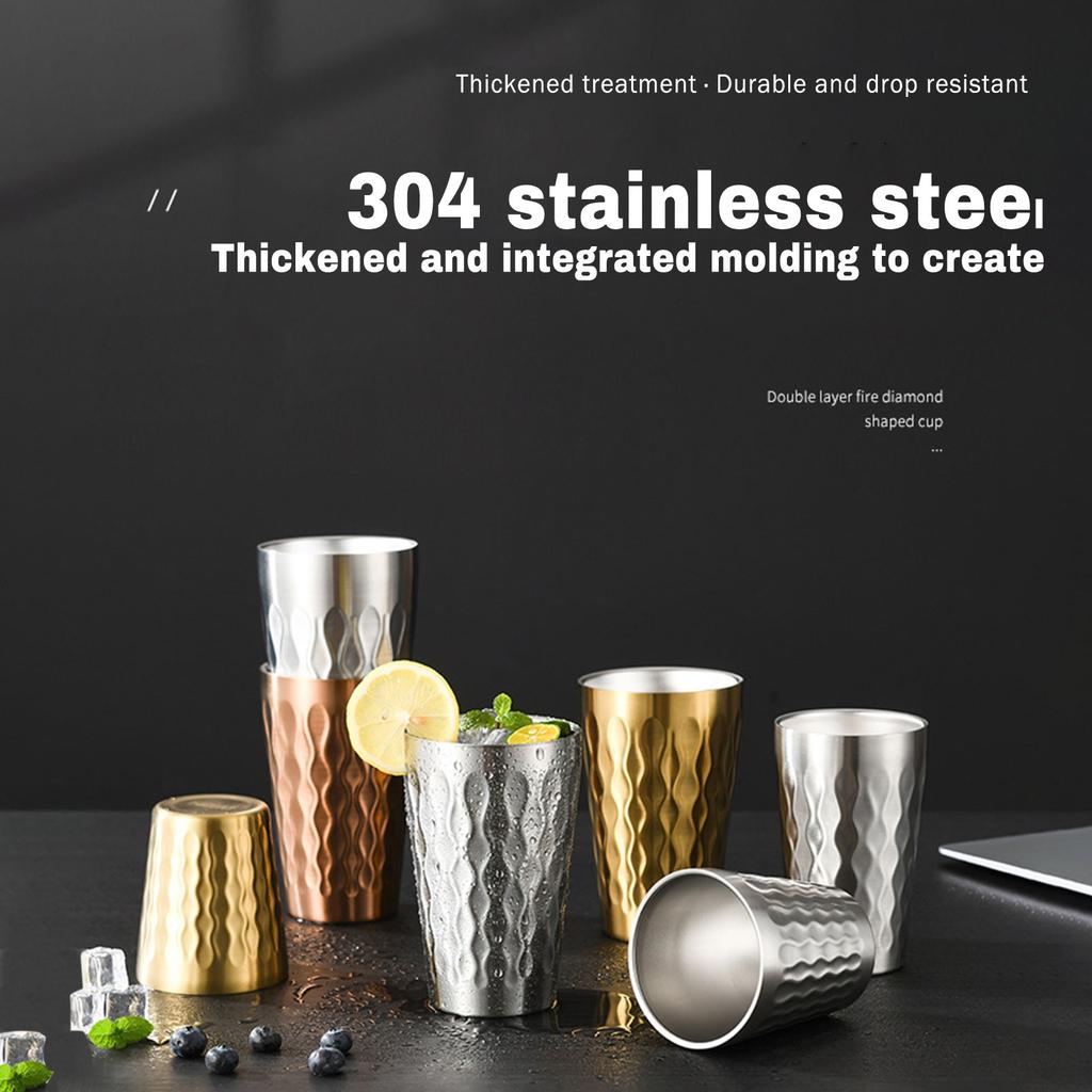 304 Stainless Steel Double-layer Beer Cup Coffee Cup