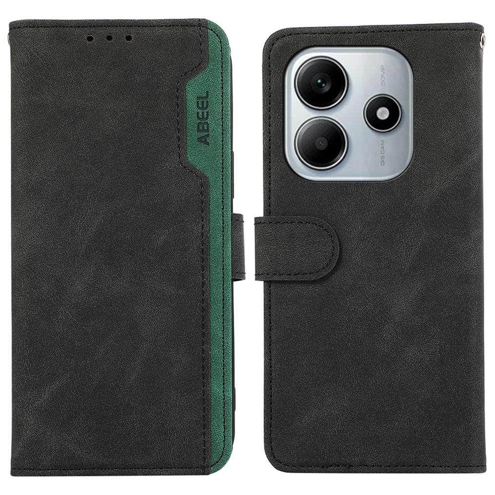 For Xiaomi Redmi Note 14 4G (163.25x76.55x8.16mm) Case Color Splicing Leather Flip Phone Cover RFID Blocking