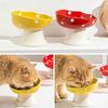 Slanted Mouth Mushroom Cat Bowl Ceramic Pet Food Bowl New Neck Protection Pet Bowl Cat Dog