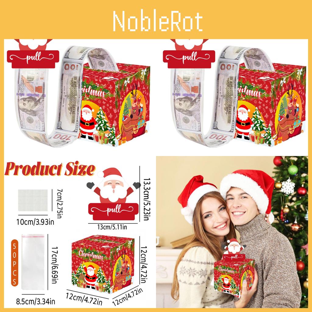 Christmas Santa Red Paper Money Box Festive Celebration Decor And Giving Gift