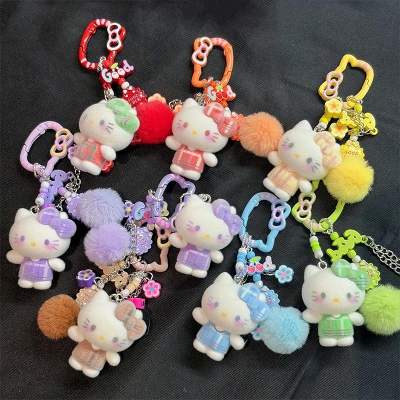 Cartoon Hello Kitty Keychains Cute Hellokitty The Phone Charm Valentine Day Wedding Gift Keyring Pendant Key Chain on s Carry Mini Lightweight