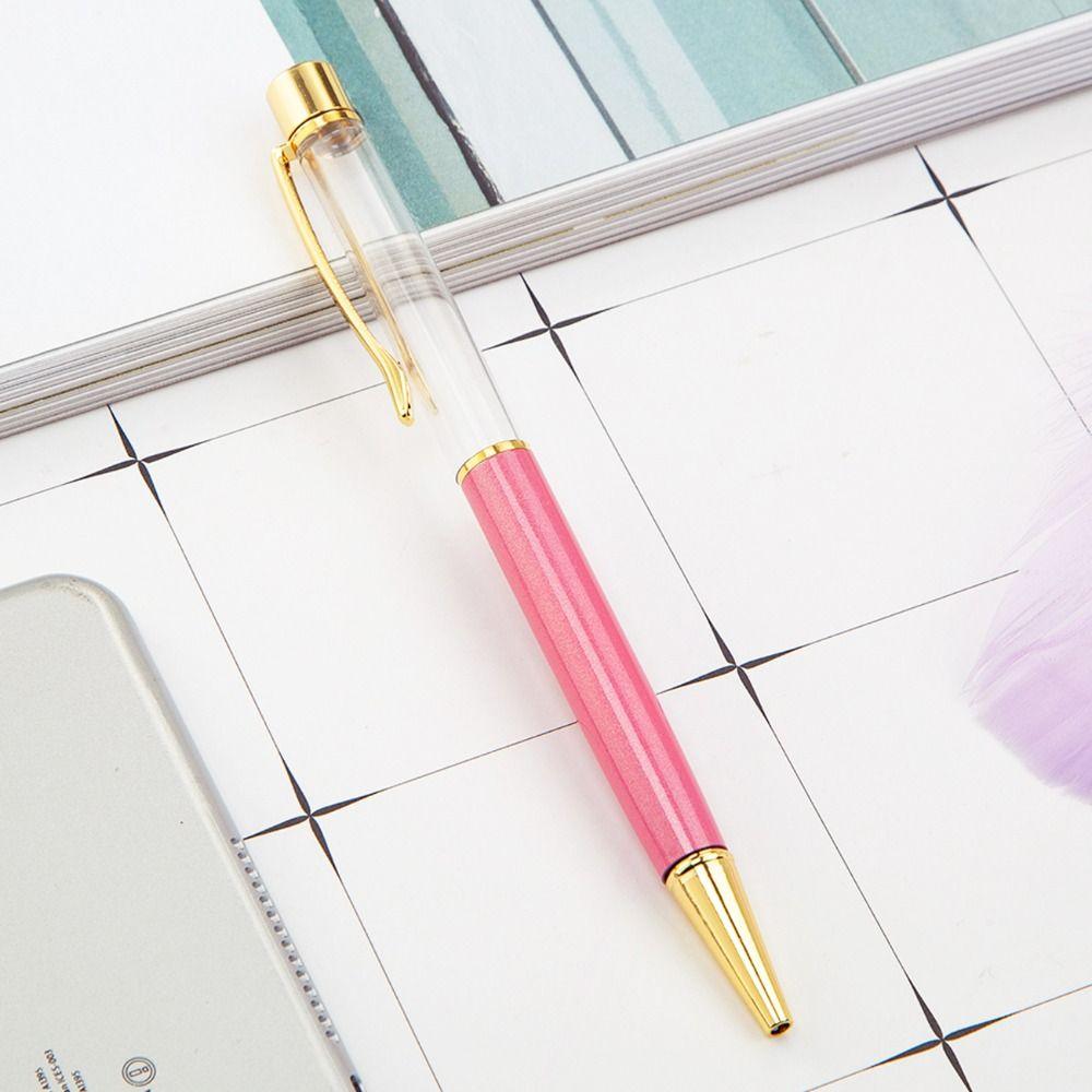 DIY Neutral Gel Pens Metal Signature Pen Quicksand Empty Tube Ball Point Pen  School Supplies
