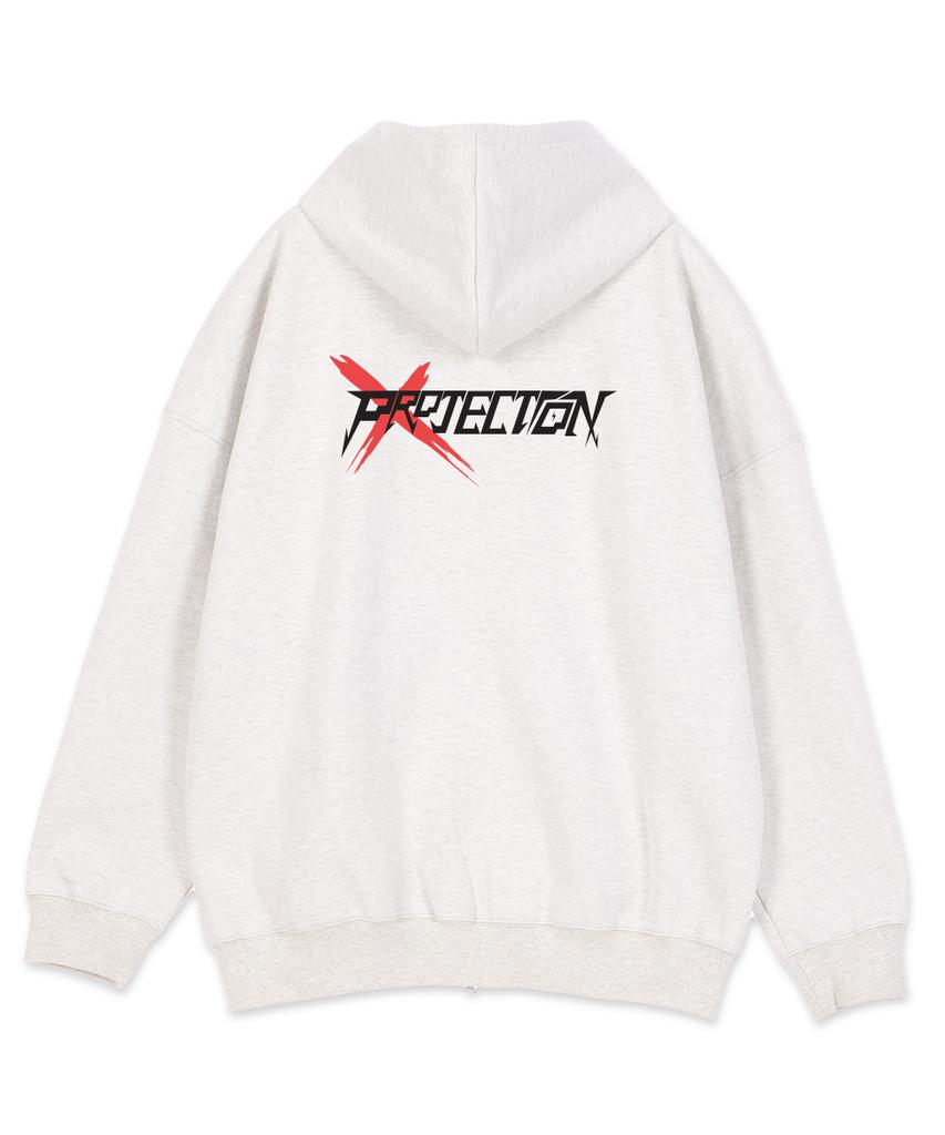 Astral Projection Projection X Overfit Wide Shoulder Zip-Up Hoodie_Oatmeal