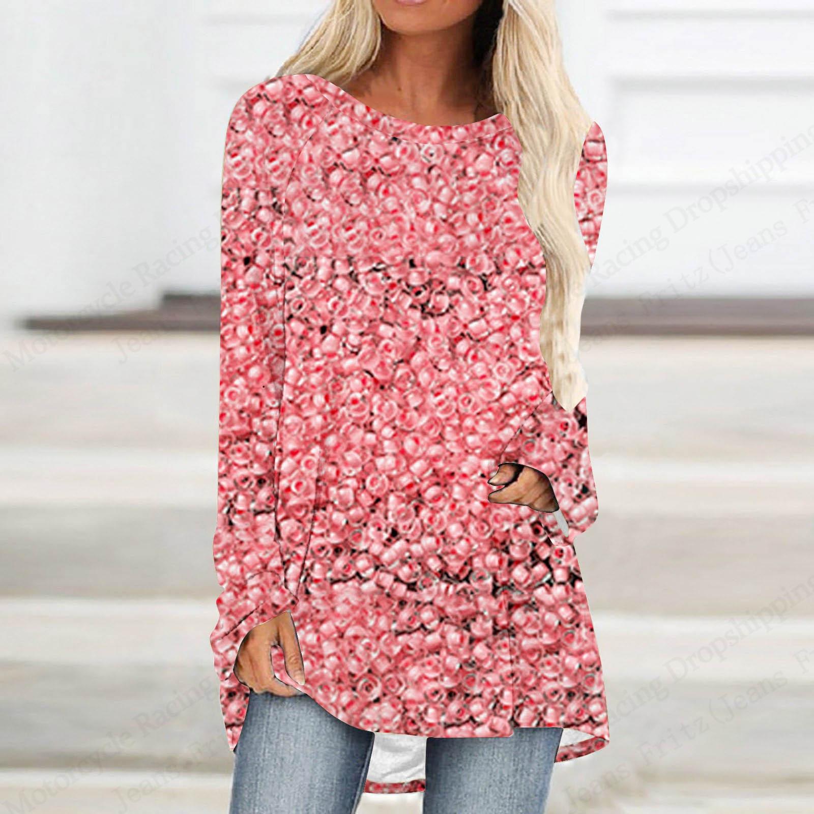 

Женская футболка с золотым узором и 3D-принтом, женская мода, большие размеры, повседневные топы с длинным рукавом, футболки, футболка, винтажная, свободная, уличная 8XL