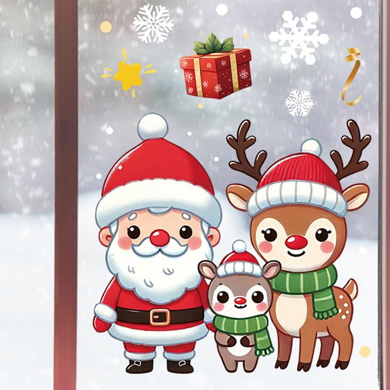 Window Clings Stickers For Glass Indoor Glass Window Holiday Clings Snowflakes Christmas Window Decorations Stickers For Home